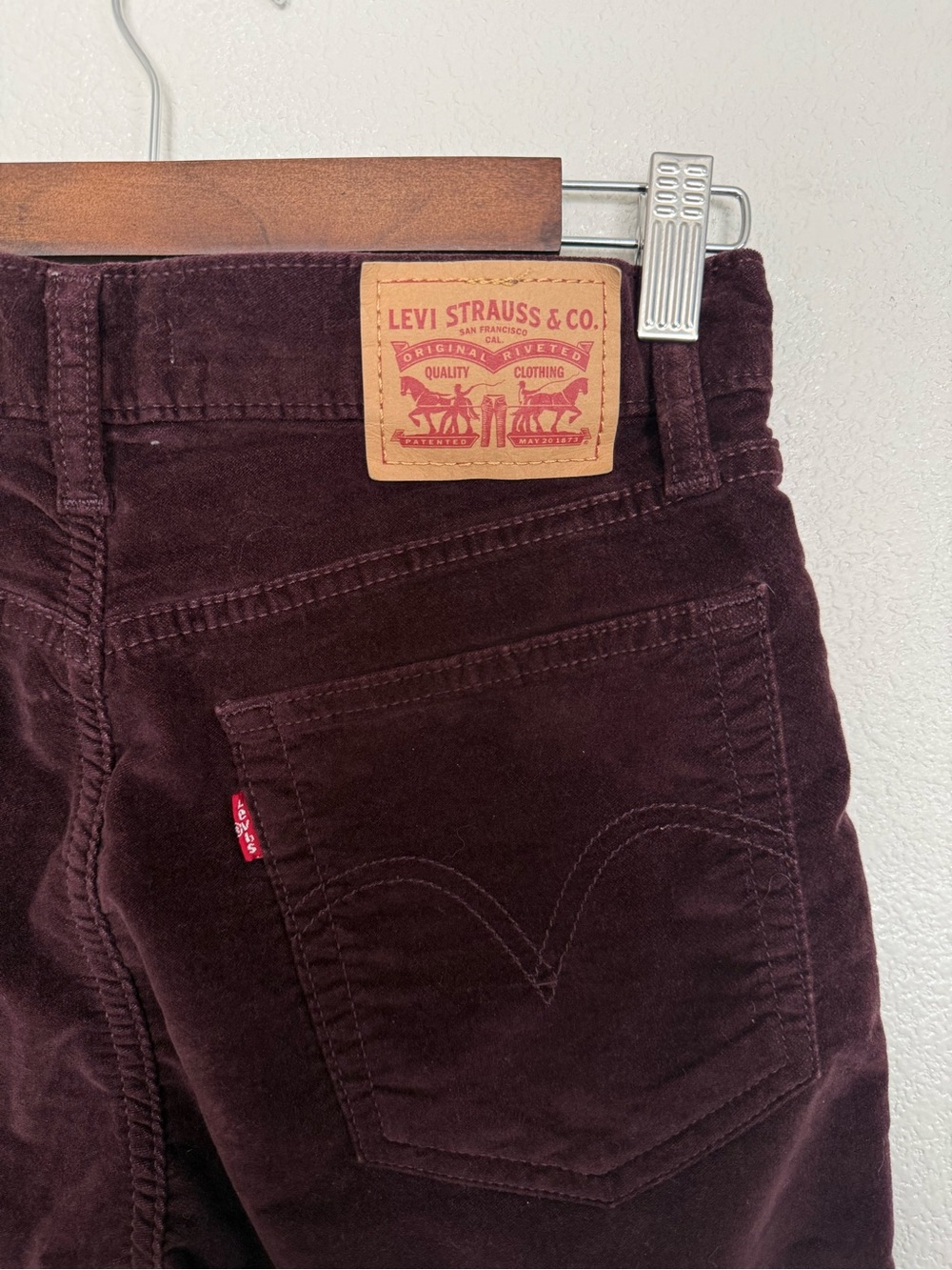 Levi's Dark Burgundy Corduroy Skinny Pants